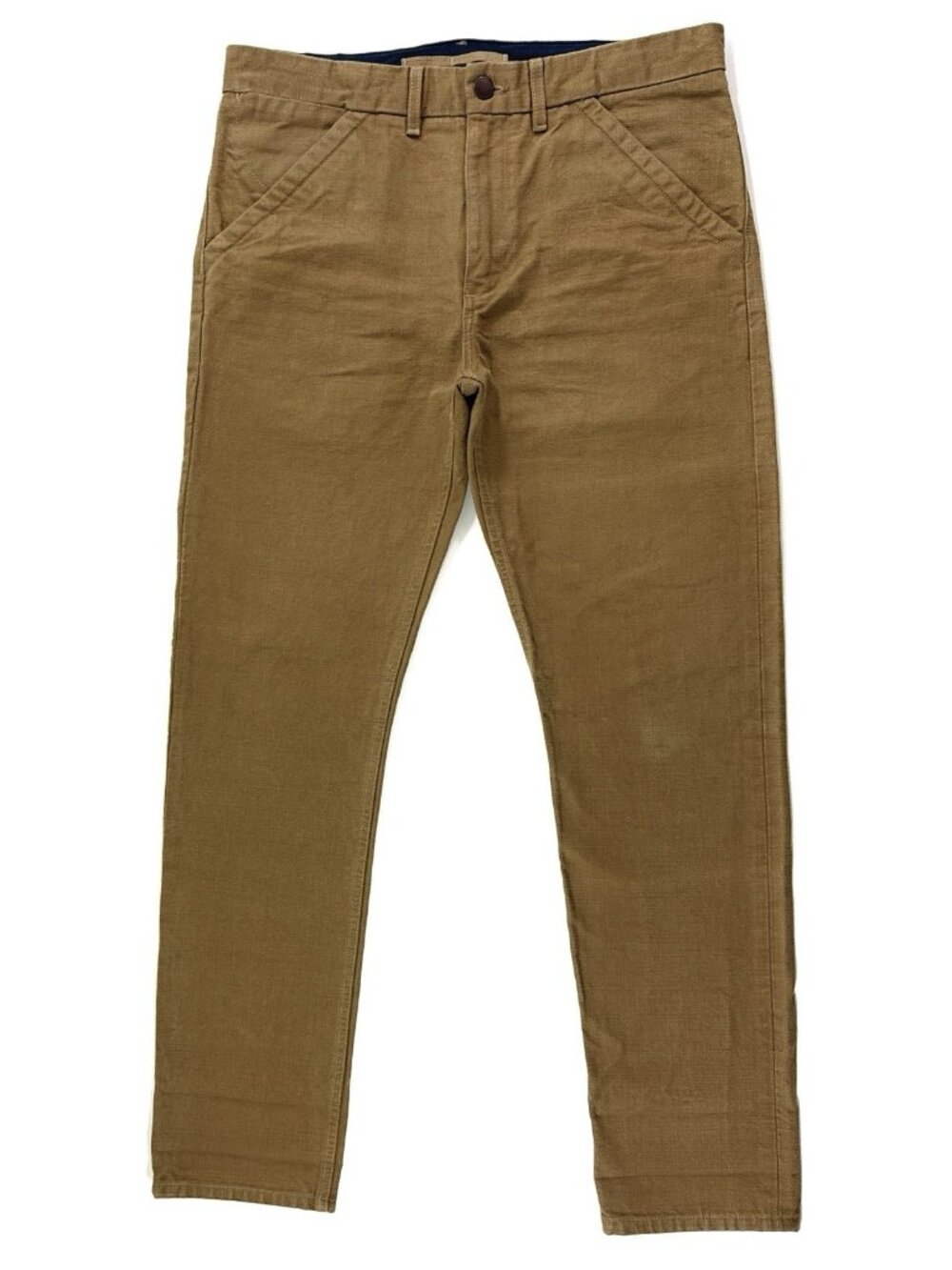 Freenote Cloth Workers Chino 14 Oz Japanese Slub Sz 34x33 Slim Fit Pants Khaki